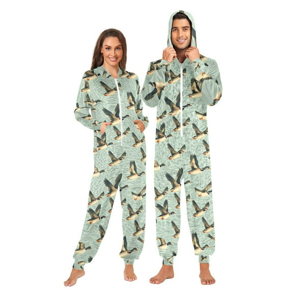 joogoo Ducks Flying Unisex Adults Onesies Pajamas Jumpsuits L