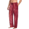 thumbnail image 2 of Yiaed Abstract Red Marble Print Men's Lounge Pants, Loose PJ Bottoms, Long Pajama Pants for Men-XX-Large, 2 of 5
