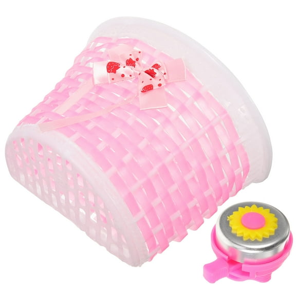 WEUVEB Pink Kids Bike Basket for Storage PE Material Durable and WearResistant Easy Install 1 Set