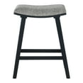 thumbnail image 4 of Coley 24" Saddle Stool  with Graphite Gray Fabric Seat and Black Wash Frame, 4 of 11