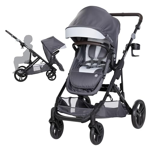 Baby Trend Morph Cochecito modular individual a doble, Dash Grey