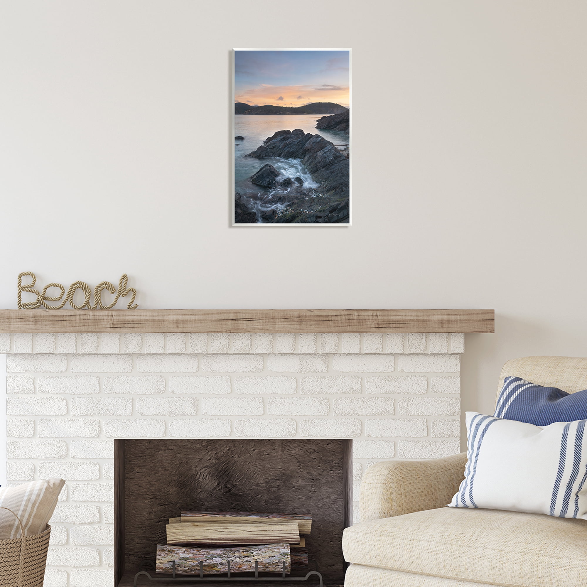 Stupell Industries Rocky Sea Cliffs Landscape Photography Unframed Art Print Wall Art, 13 x 19