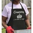 thumbnail image 3 of ThisWear Mother's Day Gift Grammy a Title Higher Than Queen Two Pocket Apron Black WAPN-0216, 3 of 4