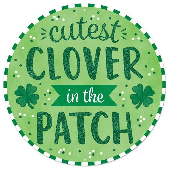 VergentaStore | 12 inch St Patricks Day Clover Round Sign MD0779, Aluminum
