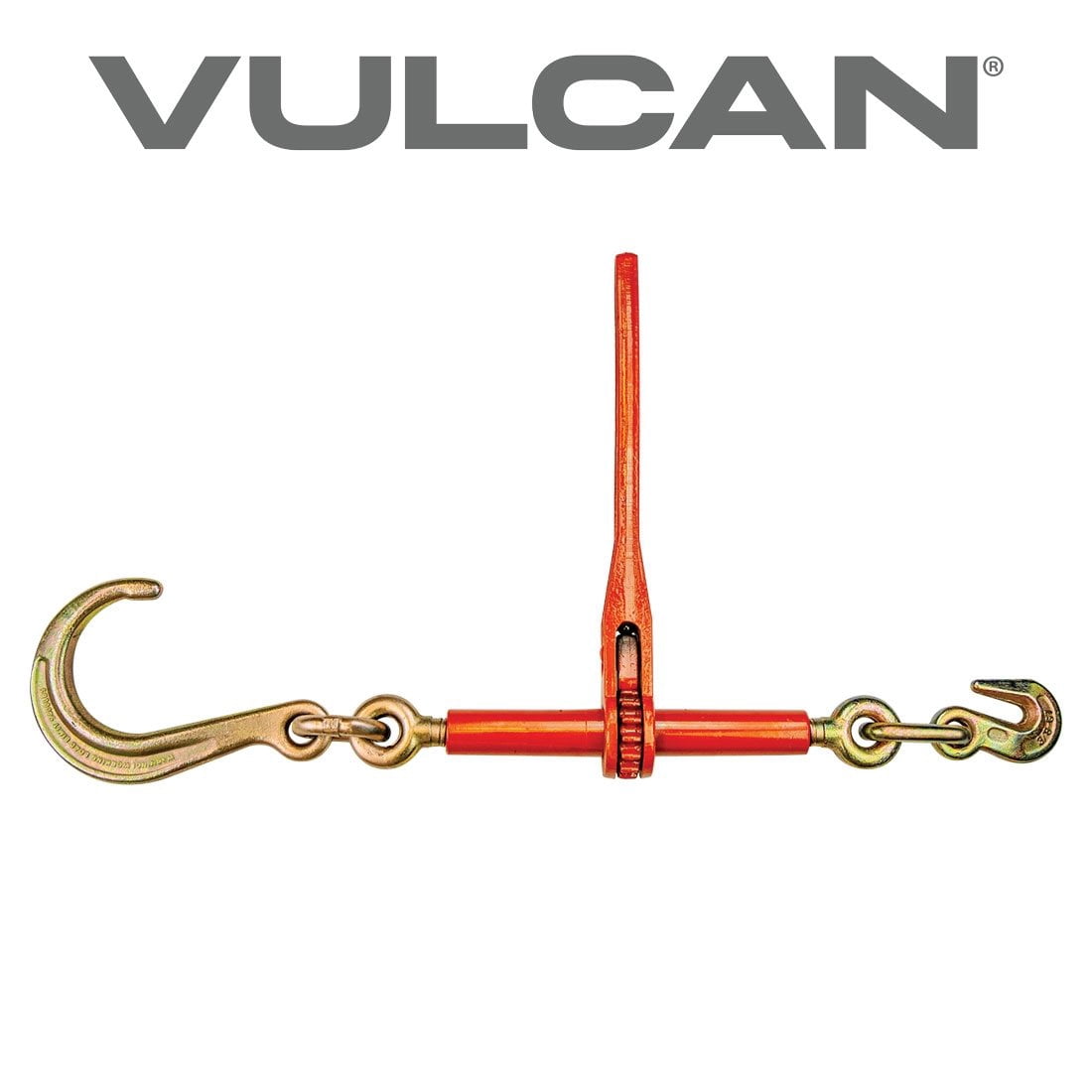 VULCAN Ratchet Binder - Towing J Hook - 5400 Lbs SWL (For 5/16 inch or 3/8 inch Chain)
