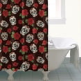 thumbnail image 4 of Brown Skull Rose Pattern Shower Curtain 72"x72" ,Bathroom Decorative Shower Curtains Set with 12 Hooks,Modern Waterproof Washable Shower Curtain, 4 of 6