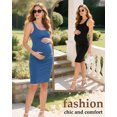 thumbnail image 3 of Women's Maternity Dress Clothes Sleeveless Pregnancy Bodycon Dress 2-Pack, 3 of 5