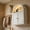 White, variant on Bathroom Arched Wall Cabinet Over The Toilet Storage Cabinet, 60×80CM bathroom cabinet wall mount with Glass Adjustable Shelves & light strip, Wood Cabinet for Laundry Room, Bedroom Kitchen