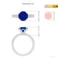 thumbnail image 5 of ANGARA Lab Grown 2.2 Ct Vintage Style Blue Sapphire Engagement Ring for Women in 14K White Gold (Size-8mm) | September Birthstone, Anniversary, Jewelry Gift for Women | Lab-Grown Blue Sapphire Ring, 5 of 8