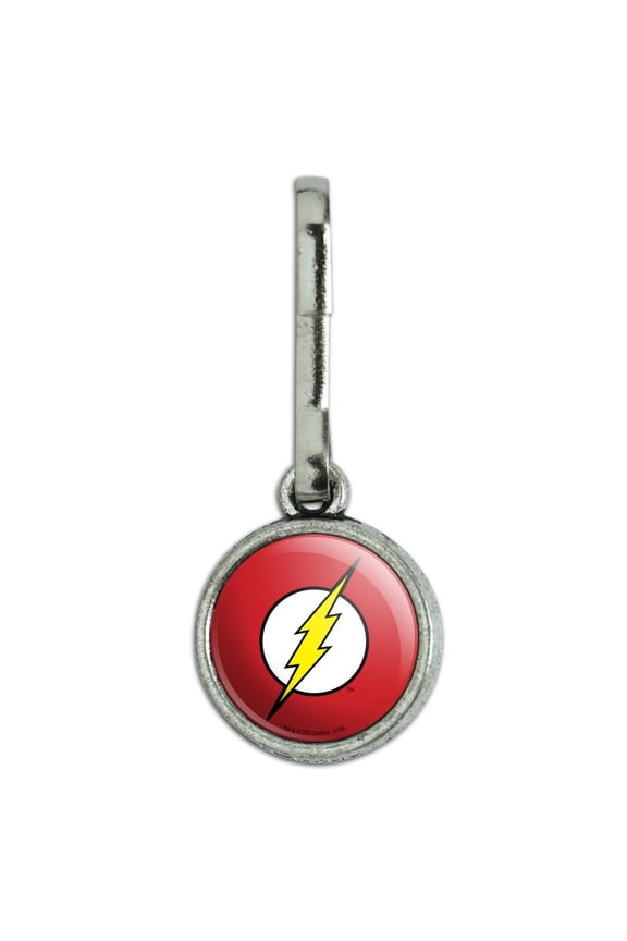 The Flash Lightning Bolt Logo Antiqued Charm Clothes Purse Suitcase Backpack Zipper Pull Aid