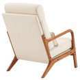 thumbnail image 7 of Accent Chair, Modern Linen Upholstered Armchair Lounge Chair with Solid Wood Frame and 1 Pillow, Comfy High Back Single Sofa Chair for Living Room Office Bedroom, Off-White, 7 of 7