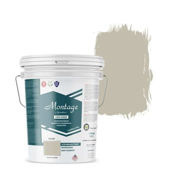 Montage Signature Interior/Exterior EcoFriendly Paint, Patina Low Sheen, 5 Gallon Walmart