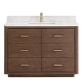 thumbnail image 2 of Porto 48" Aged Dark Brown Oak Single Bath Vanity with Fish Maw White Quartz, 2 of 15