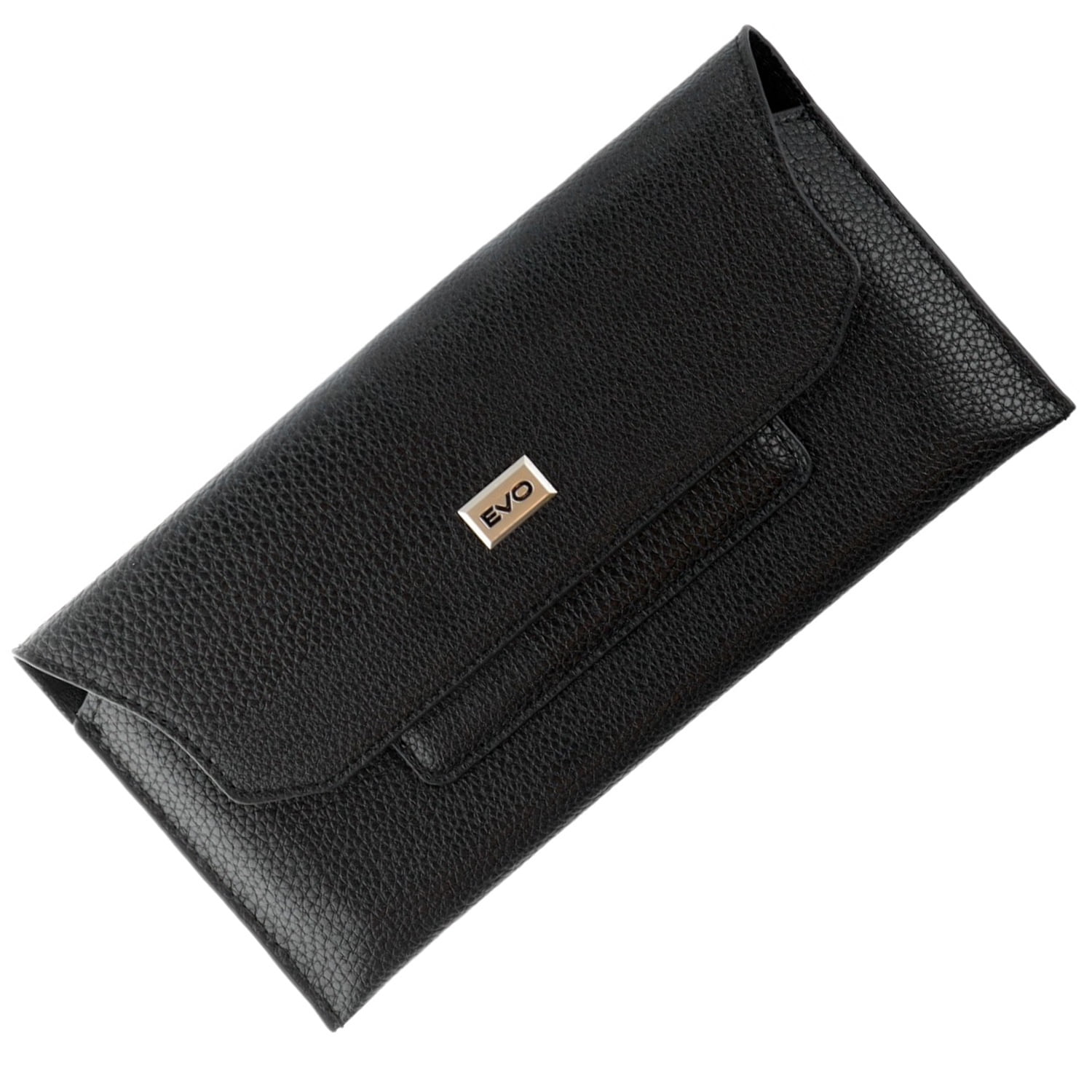 Durable EVO 7.2" Horizontal Lychee Leather Pouch with Belt- Black