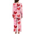 thumbnail image 4 of CZHJS Valentine's Day Long Sleeve Festival Party Holiday Loungewear Womens Pajamas for Women Set Pajama Wide Leg Pants and Scoop Neck Shirts Sets&nbsp; 2 Piece Matching Outfits Plus Size Pj Sets, 4 of 7