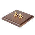 thumbnail image 4 of 2X Retro American Industrial Style Light Switch Socket,Solid Wood Brass Toggle Switch Plate, Antique Home Stay Switch(2), 4 of 8