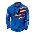 thumbnail image 3 of Havenx We the People 250 Years 1776-2026 Shirt for Men Long-Sleeved Waffle Fabric Shirts American Flag Printed Buttons Polo Sweatshirt Casual 250 Years Of Freedom Cross Patriotic Shirt Tops,Blue XL, 3 of 4