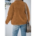 thumbnail image 6 of Asyoly Womens Corduroy Shacket Jacket Button Down Long Sleeve Solid Color Casual Keep Warm Coats Outwear With Pockets, 6 of 7