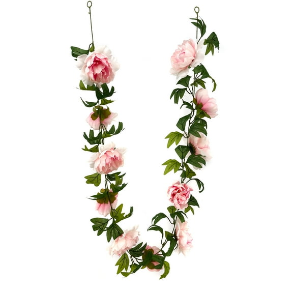 6ft. Pink Peony Garland by Ashland - Faux Hanging Garland Vine for Home Decor - Bedroom - Parties - Weddings - Indoor Use - 1 Pack