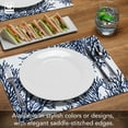 thumbnail image 2 of Luxurious Blue Coral Vegan Leather Placemats 4 Pack Look and Feel of Genuine Leather Infused with Copper, 2 of 6
