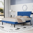 thumbnail image 4 of VECELO Full Size Bed Frame, Modern Upholstered Platform Bed Frame with Diamond Tufted Headboard, No Box Spring Needed, Easy Assembly, Blue, 4 of 8