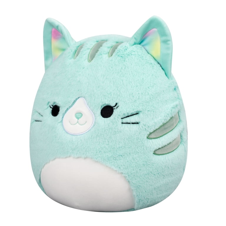 Squishmallows FuzzAMallow Official 12 inch Corinna the Teal Tabby