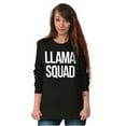 thumbnail image 3 of Llama Squad Save The Drama Alpaca BFF Women Plus Size Long Sleeve Graphic Tee Brisco Brands 2X, 3 of 5
