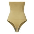 thumbnail image 2 of Women Waist Cincher Girdle Tummy Slimmer Thong Panty Shapewear, Beige, M/L, 2 of 8