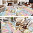 thumbnail image 5 of 6x9 Area Rugs for Living Room, Easter Non Slip Area Rugs for Kitchen Bedroom Entryway, Spring Rabbit Eggs Floral Colorful Wooden Grain Washable Carpet Runner Rug Floor Mats for Bedroom Home Decor, 5 of 8