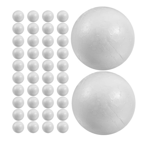 EXHUMKY 50Pcs Round Balls for Diy and Crafting in Polystyrene Foam 1.6In