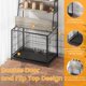 thumbnail image 3 of Historyli Jaula para perros con bandeja extraíble, divisor ajustable, puertas dobles, cuencos de acero inoxidable y 3 estantes de almacenamiento para interiores., 3 of 8