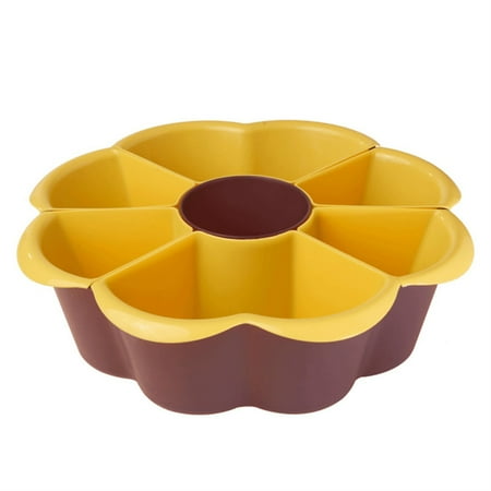 

Rotating Drain Basket Fruit Vegetable Plate Snack Tray Hot Pot Storage Platter For Home Kitchen Wine Red 7 Grids