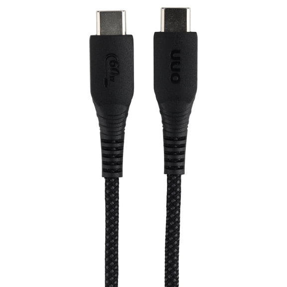 onn 6-Foot Braided USB-C to USB-C Charging Cable, Black