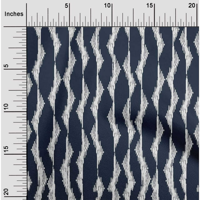 oneOone Silk Tabby Fabric Abstract Stripe Ikat Printed Craft Fabric BTY 42 Inch Wide