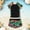 Black-18, variant on Girls Rash Guard Swimsuit Two Pieces Short Sleeved Shorts Bathing Suit Trendy Spring Summer Fall Child Swimwear