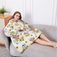 thumbnail image 5 of Oversized Wearable Blanket Hoodie,Gray Highland Cow Bathtub Sunflower Pattern Sherpa Blanket Hoodie with Super Pockets,Super Warm Fuzzy Pullover for Women & Men, 5 of 6