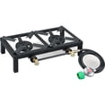 thumbnail image 3 of Portable Double Burner Propane Gas Stove, Portable Propane Cooker, Durable Square Camping Stove with Regulator Hose & Independent Knobs for Outdoor Cooking Camping, Backyard Picnic, 3 of 6
