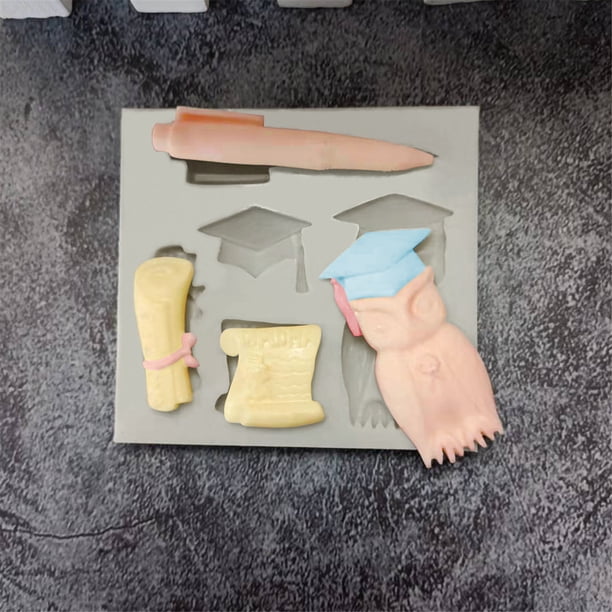 Xihbxyly Molde para Tarta de Graduación, Diseño Flexible Antiadherente, Fácil de Limpiar, Perfecto para Mousse, Gelatina y Pudín. Herramienta Versátil para Postres, Ideal para Fiestas de Graduación.