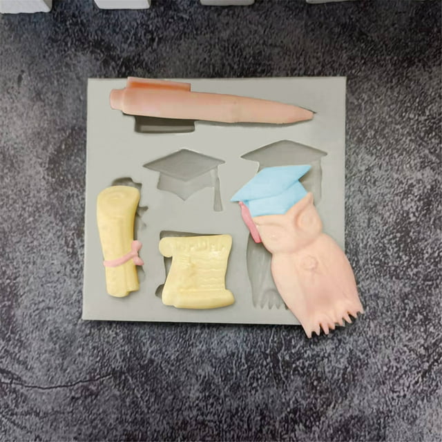 TIMIFIS Fondant Mold Graduation Theme Chocolate Fondant Cake Graduation Cap Decoration Decoration Baking Glue Kitchen Gadgets