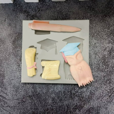 

KKCXFJX Lightning Deals of Today Graduation Theme Silicone Mold Chocolate Fondant Cake Mold Graduation Cap Decoration Decoration Baking Glue Mold