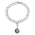 thumbnail image 2 of Great Horned Owl Painting Silver Plated Bracelet with Antiqued Charm, 2 of 5