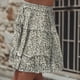 thumbnail image 4 of Falda plisada floral con volantes para mujer Minifalda acampanada con cintura plisada floral alta para niñas,green XL, 4 of 7