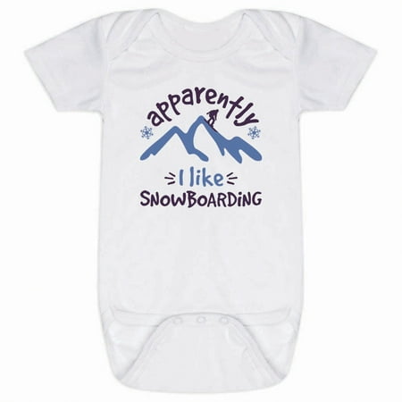 

Snowboarding Baby & Infant One Piece | Apparently I Like Snowboarding | Bodysuit Small