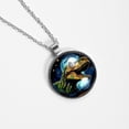 thumbnail image 4 of Starry Dinosaur Glass Circular Pendant Necklace - Elegant Jewelry Piece for Everyday Wear, 4 of 5
