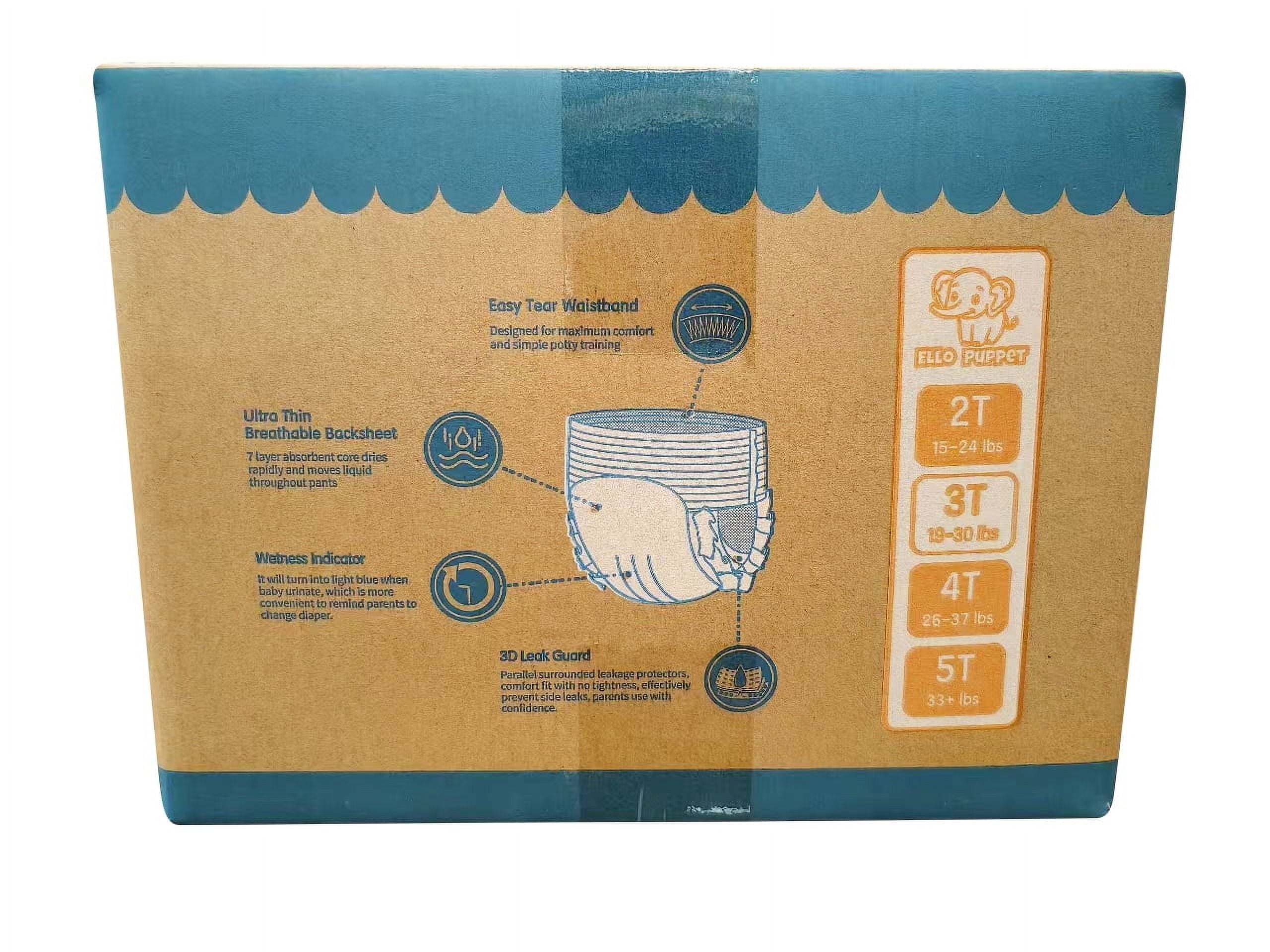 Ello Puppet | Eco-Friendly | Toddler | Potty Training Pants | Unisex | Disposable | 3T | 100 Count