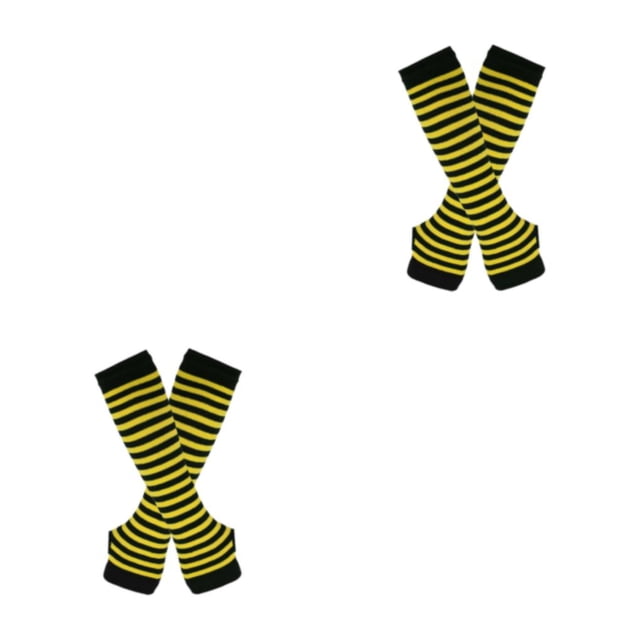 kurtrusly Fashionable Over Knee Socks For Thick Thighs Easy To Match And Durable Soft And Breathable yellow and black 2Set