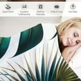 thumbnail image 3 of GOSMITH Olive Green Tropical Leaves Monstera Banana Palm Leaf Flannel Blanket Durable and Long-lasting White, 3 of 6