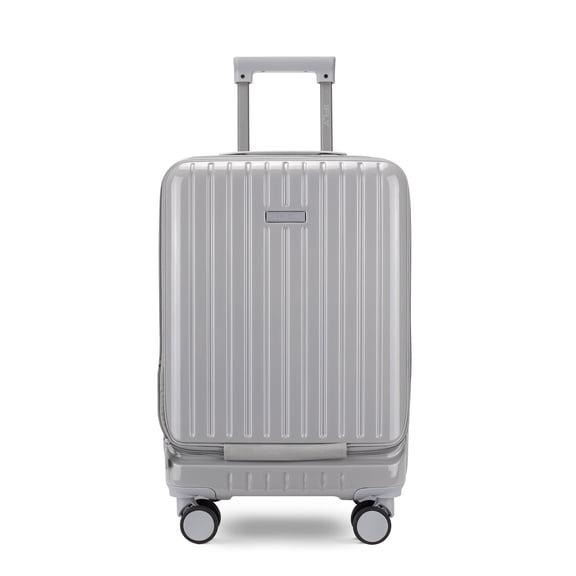Open Box iFLY Odyssey 20" Hardside Carry-on Luggage with Front Opening Pocket, Gray