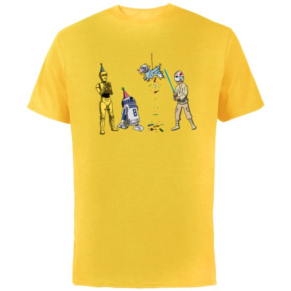 Star Wars Luke Skywalker Jedi Droids Tauntaun Piñata Funny - Short Sleeve Cotton T-Shirt for Adults - Customized-Yellow