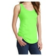 thumbnail image 4 of Ladies Core Cotton Tank Top Neon Green X-Small, 4 of 6